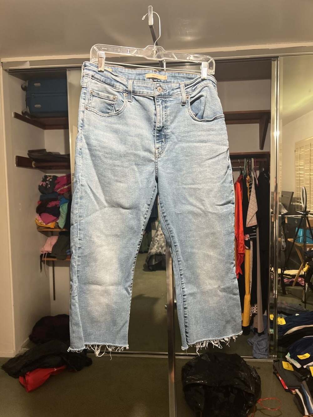 Levi's Premium 726 Flare Light Wash Denim Jeans Size 32